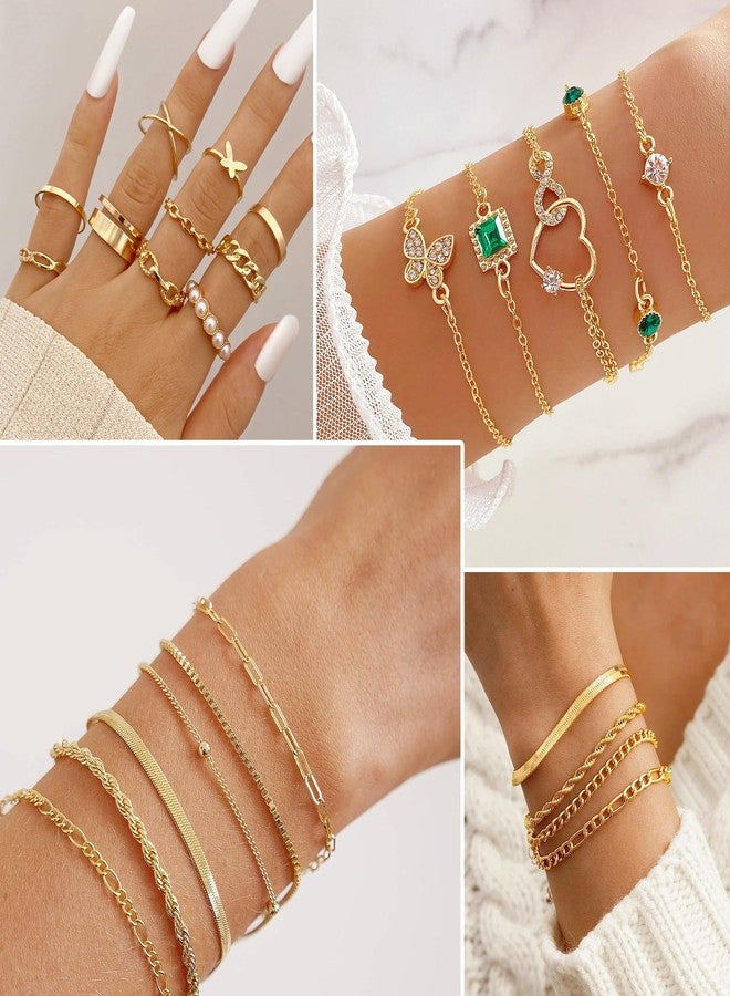 FEYIR 72 Pcs Jewelry Set for Women Costume Jewelry Necklace Bracelet Stackable Rings Earrings Pack for Women - Image 5